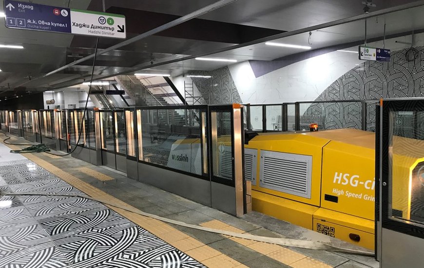 Machining new rails at 60 km/h on Sofia's new metro line
